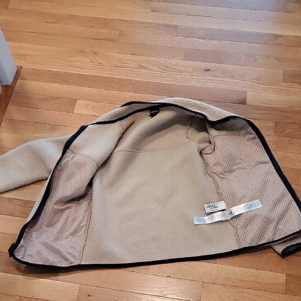 Patagonia Girl's Retro Pile Fleece Jacket in Natural/Navy Size XL/14 - Picture 8 of 10